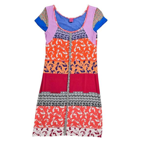 Save the Queen Dresses & Skirts - Y2K Vtg Save The Queen Italy Patchwork Knit Dress Multi Print Boho Small